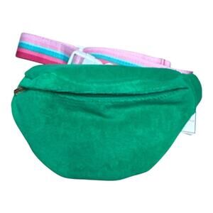 ShiraLeah Sol Green Terry 100% Cotton Belt Crossbody Bag NWT 10"W x 6"H